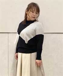 Panel pattern knit Pullover