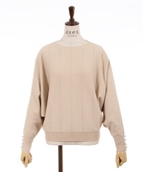 Pearl sleeves Doreman Knit Pullover(Ecru-F)