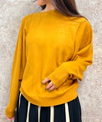 Stripe Dolman Knit Pullover(Yellow-F)