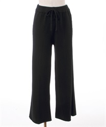 Side cable knit pants(Black-F)