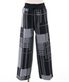 Geometric pattern knit pants(Black-F)