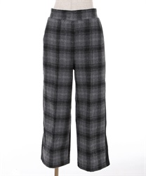 Brushed check pattern pants