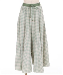 Check pattern wide pant(Green-F)
