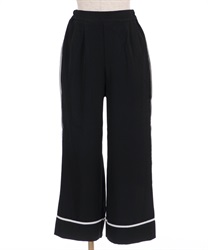 Color scheme piping pants(Black-F)
