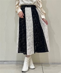 Brushed brushed lace Skirt(Ecru-F)