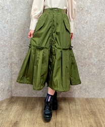 Hem shirring design Skirt(Khaki-F)