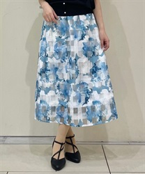 organdy floral Skirt(Blue-F)