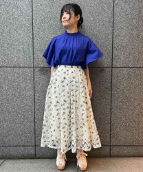 Total pattern Pants Lacy Skirt(Ecru-F)