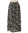 Total pattern pleated Skirt(Black-F)