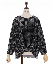 Pleated pullover(Black-F)
