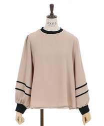 Pipping volume sleeves pullover(Beige-F)