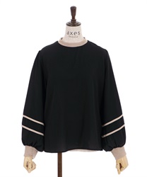 Pipping volume sleeves pullover(Black-F)