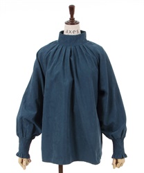 Tack stand neck Pullover(Blue-F)