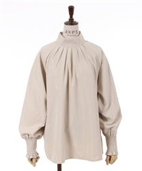 Tack stand neck Pullover(Beige-F)