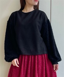 Shaggy switching Pullover(Black-F)