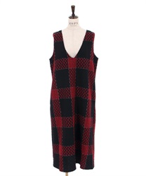 Total pattern Jumper Skirt(Red-F)