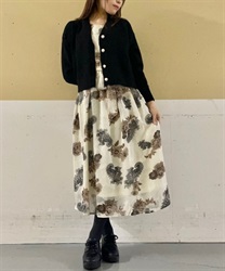 Chiffon JQ Print Dress(Ecru-F)