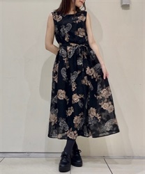 Chiffon JQ Print Dress(Black-F)