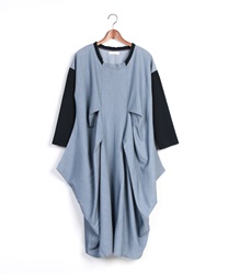 Big tuck dress(Blue-Free)