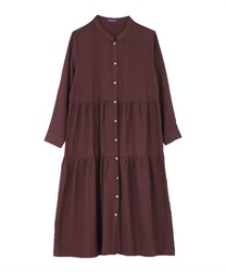 Corduroy tiered dress(Purple-Free)