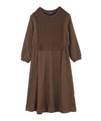 【Time Sale】Docking dress(Brown-Free)