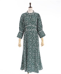 Total pattern piping design Dress(Green-F)