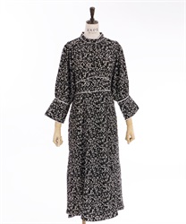 Total pattern piping design Dress(Black-F)