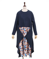 Previous design Pants switching Dress(Navy-F)