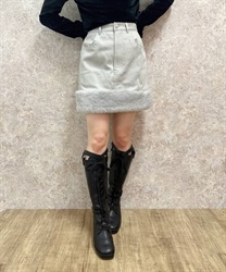 Hem Fartite Mini Skirt(Grey-F)