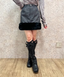 Hem Fartite Mini Skirt(Black-F)