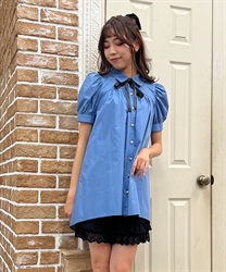 Puff sleeve shirt chuni(Blue-F)