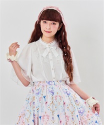 Tulle frill blouse(White-F)