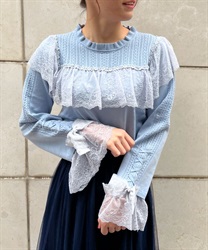 Lace frill knit
