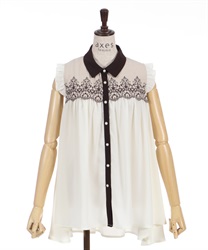 York embroidery switching tunic(Beige-F)
