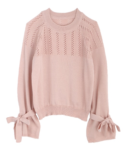 h and m sweater with lacing pink