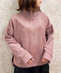 Zip -suede punch Pullover(Pink-F)