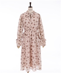 Dobby flower pattern dress(Pink-F)