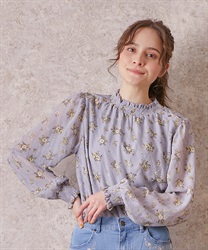 Dobby flower pattern blouse