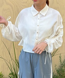 Drost sleeve short shirt(White-F)
