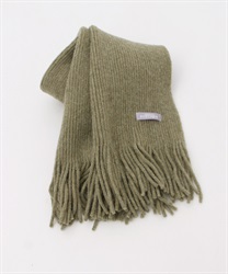 Plain knit muffler(Green-F)