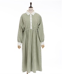 Check pattern dress(Green-F)