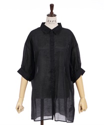 Color Sheer Shirt(Black-F)