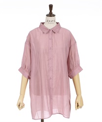 Color Sheer Shirt(Pink-F)