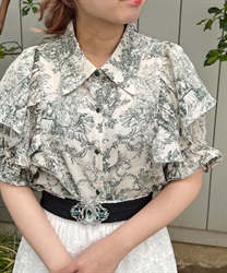 Thai Dajui style pattern Blouse with Thailand(Green-F)
