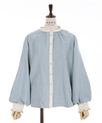 Bicolor blouse(Saxe blue-F)