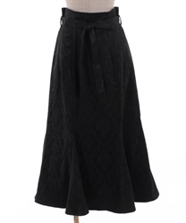 Jacquard mermaid skirt(Black-Free)