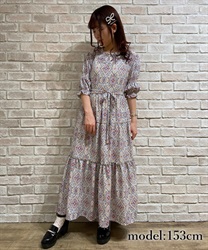 Vintage flower pattern dress