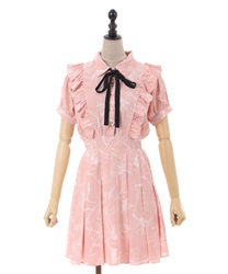 Line flower mini Dress(Pink-F)