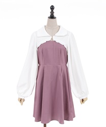 Fastener Design Mini Dress(Pink-F)