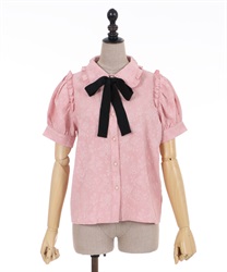 Roses jacquard blouse(Pink-F)